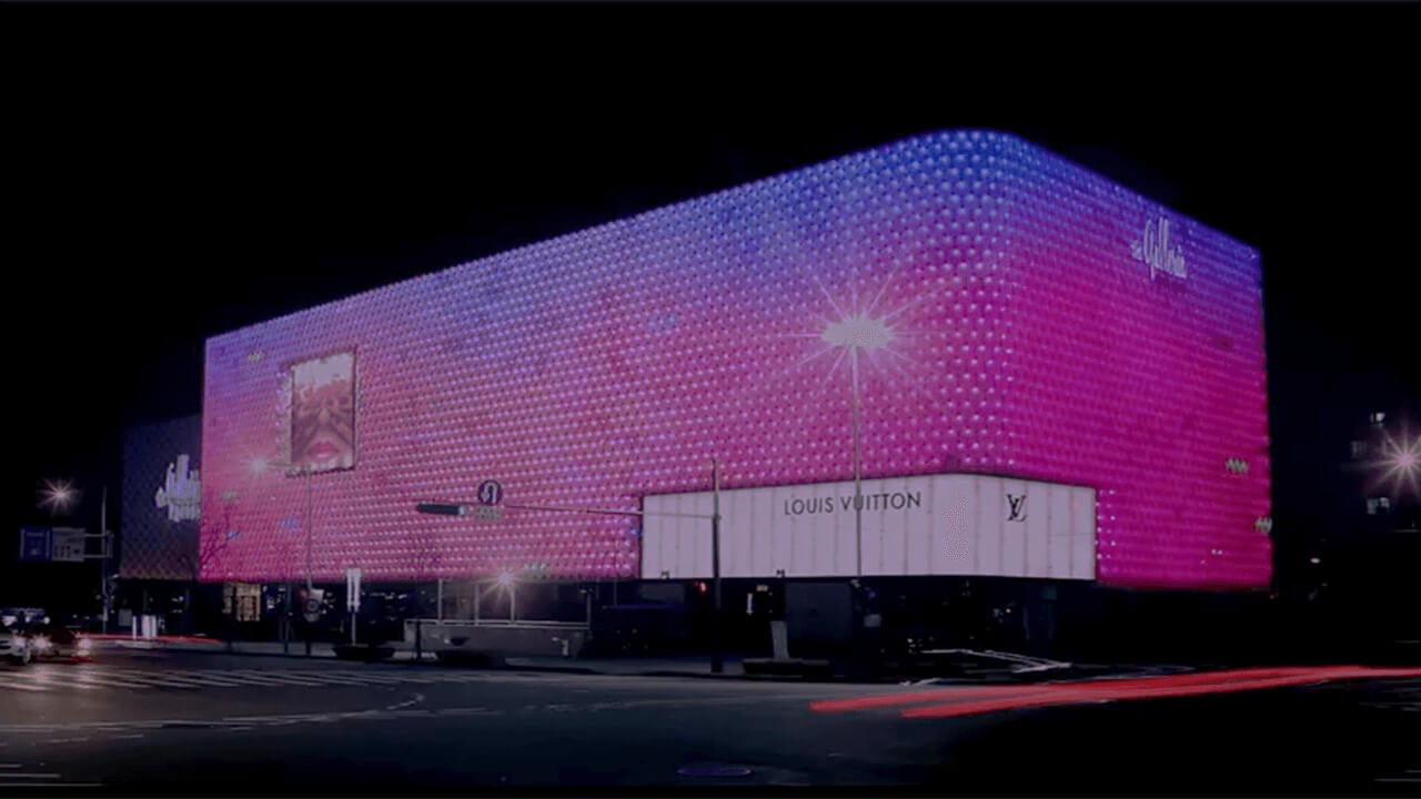 Galleria Department Store luxury shopping with iconic glass facade in Apgujeong Seoul