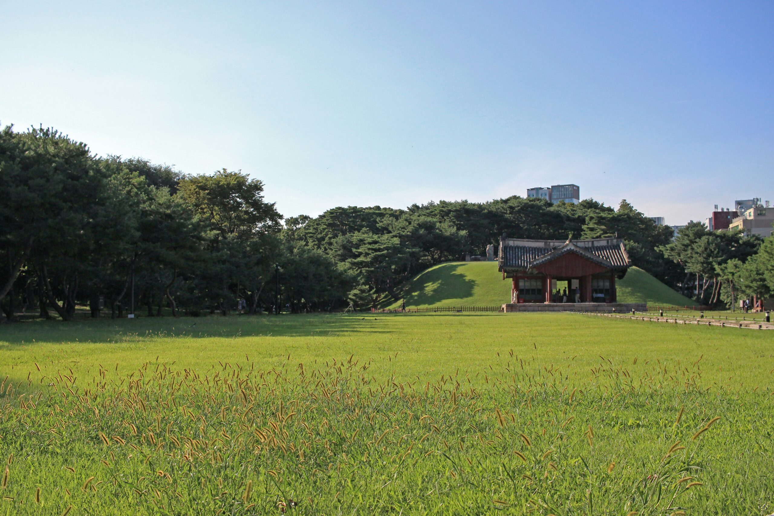 Seolleung Royal Tombs UNESCO heritage site green park in Gangnam Seoul